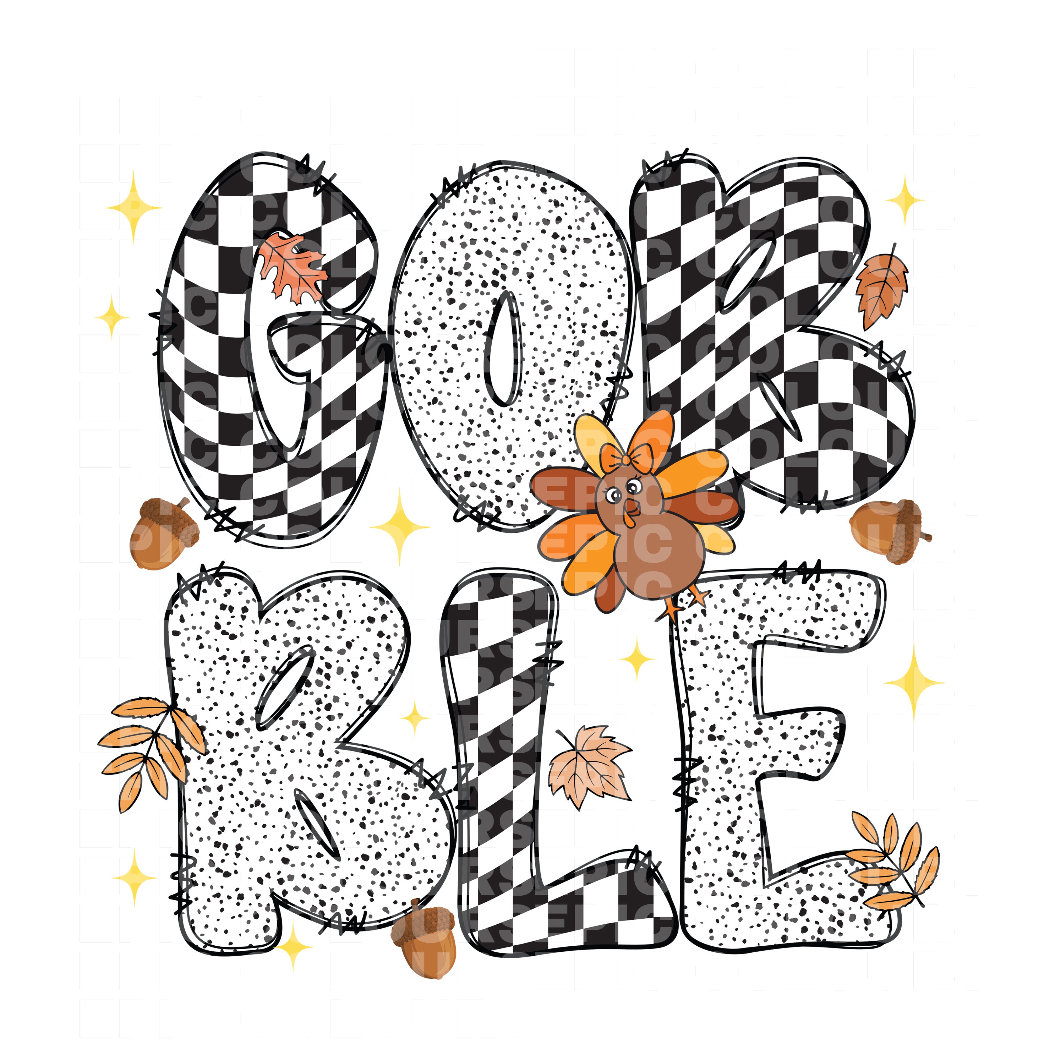 Checkered/Dotted Gobble (DTF Transfer)
