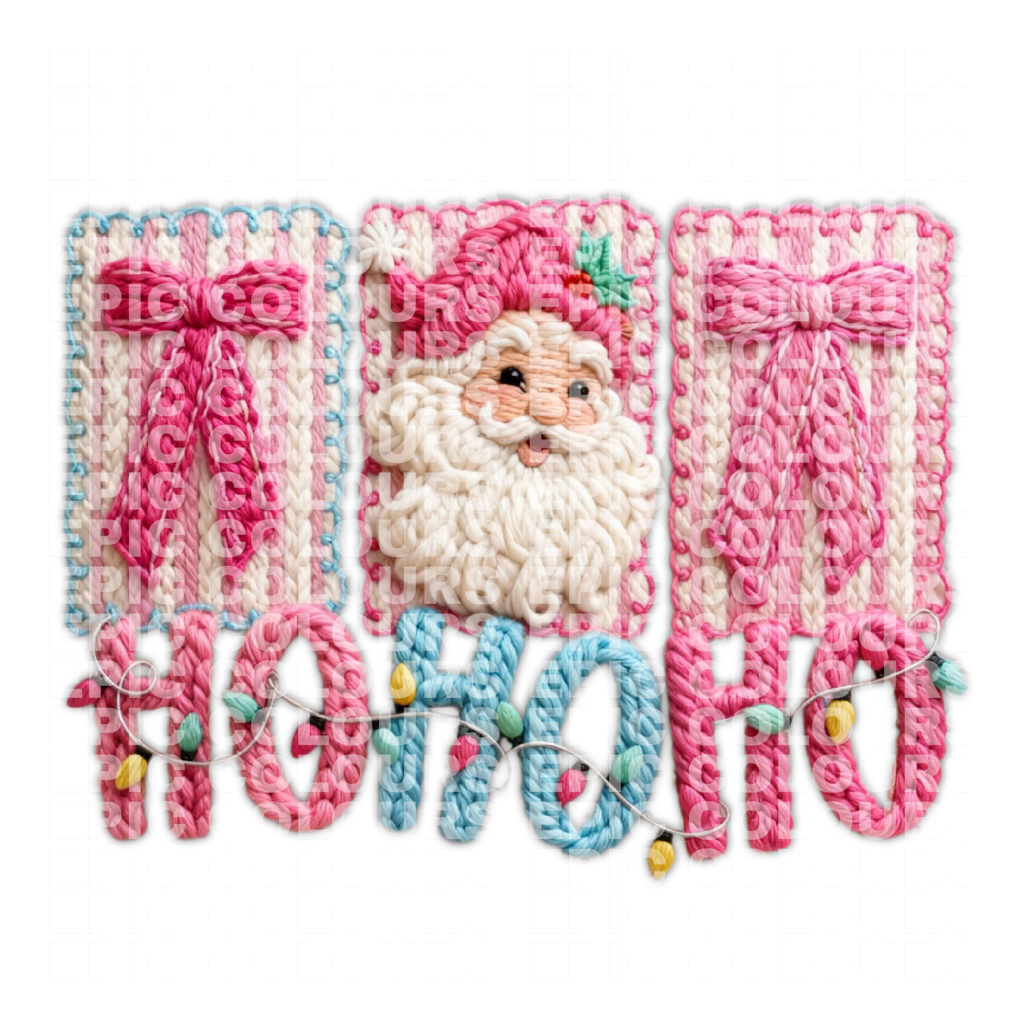 “Ho Ho Ho” Faux Yarn (DTF Transfer)