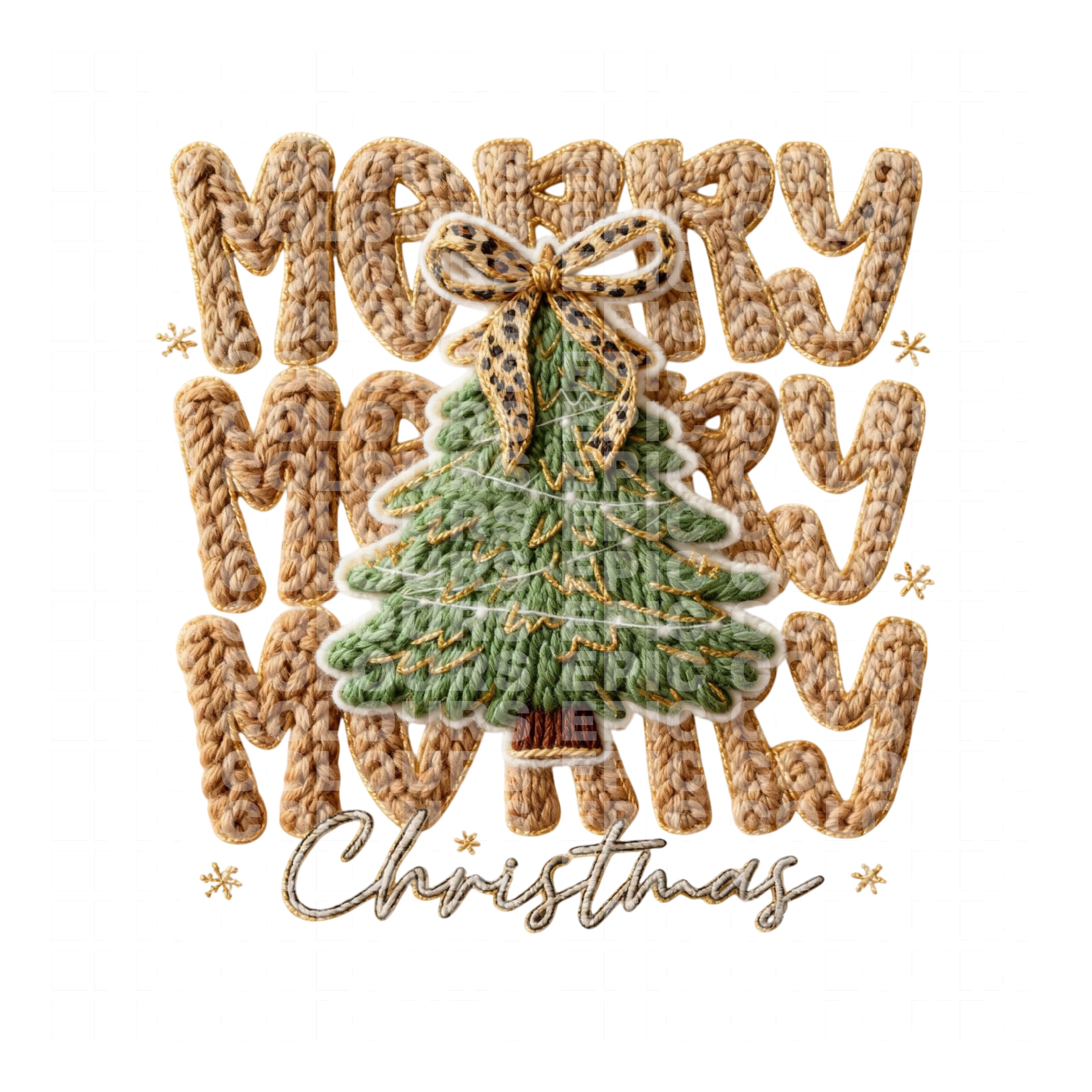 Merry Christmas Faux Yarn (DTF Transfer)