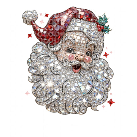 Faux Jeweled Santa (DTF Transfer)