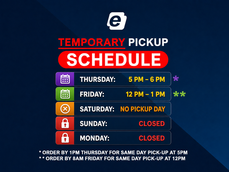 🛑 Temporary Pickup Schedule
