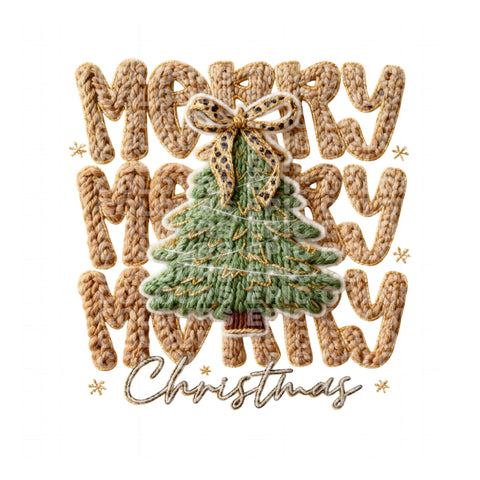 Merry Christmas Faux Yarn (DTF Transfer)