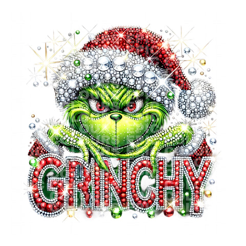Grinchy Christmas Faux Rhinestones (DTF Transfer)