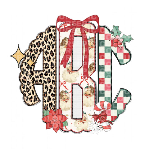 Christmas Preppy Monogram (DTF Transfer)