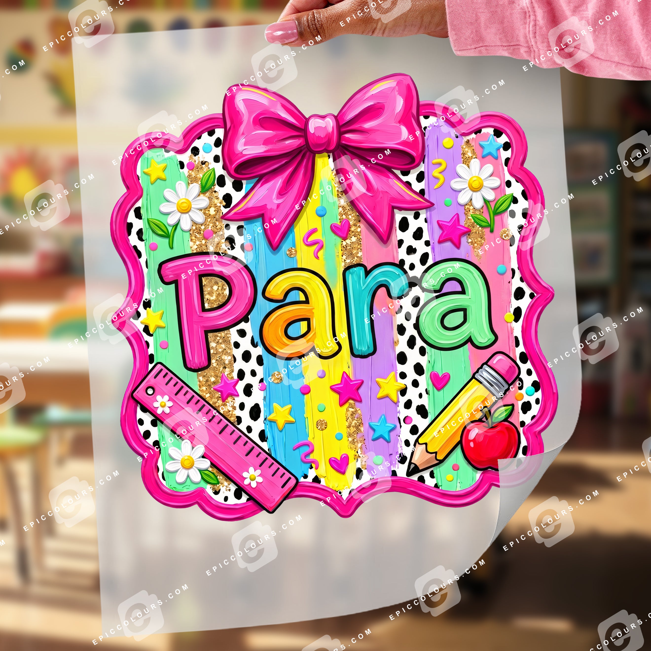 Colourful Para Bow (DTF Transfer)