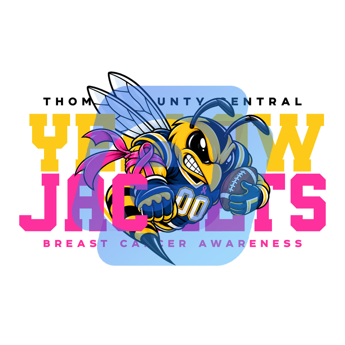 Yellow Jackets Breast Cancer Awareness PNG | Digital Download