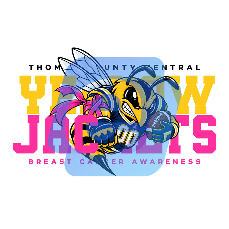 Yellow Jackets Breast Cancer Awareness PNG | Digital Download