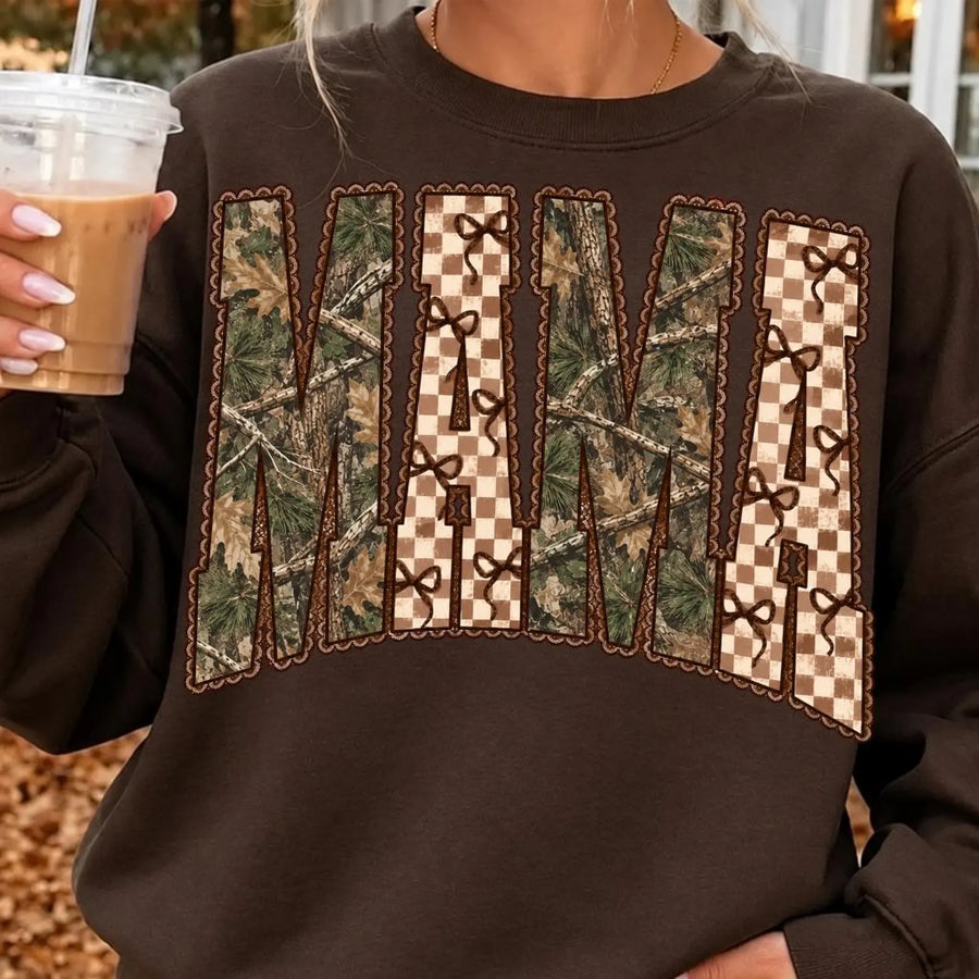Mama Camo, Checkerboard & Bows | Ready-to-Press DTF Transfer